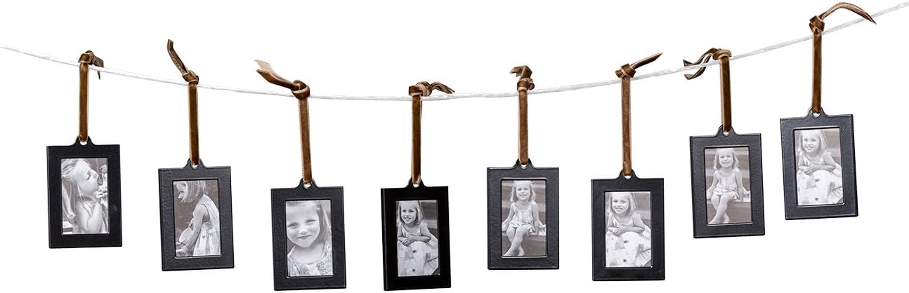 Klikel Hanging Picture Frame Ornaments - Set of 8 2x3 Black Hanging Photo Frame